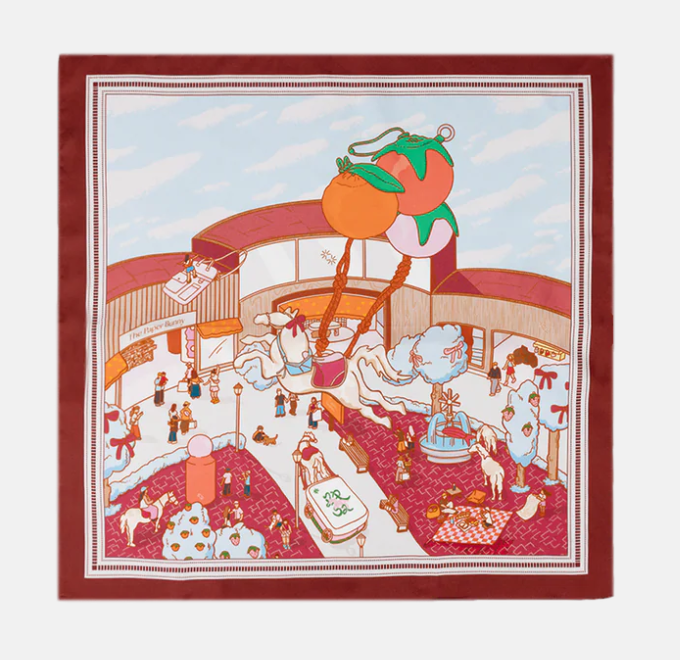 The Paper Bunny Horse Lunar New Year Silk Scarf